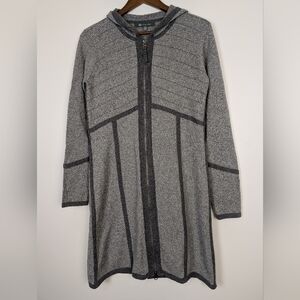 Title Nine Merino Wool Blend Hooded Performance Sweater Dress Full Zip Stretch